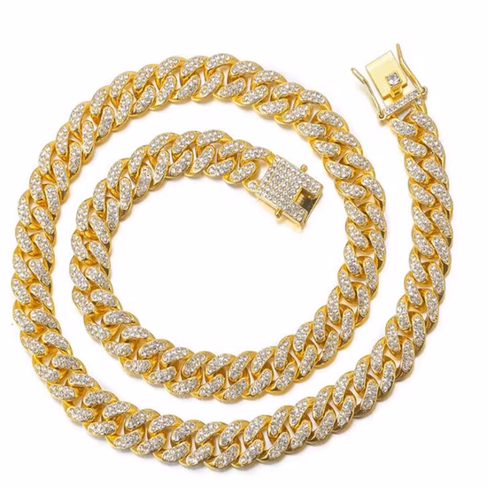 Novo design prata/banhado a ouro 14K/banhado a ouro branco com impressão 3D cera colar de corrente cubana Miami
